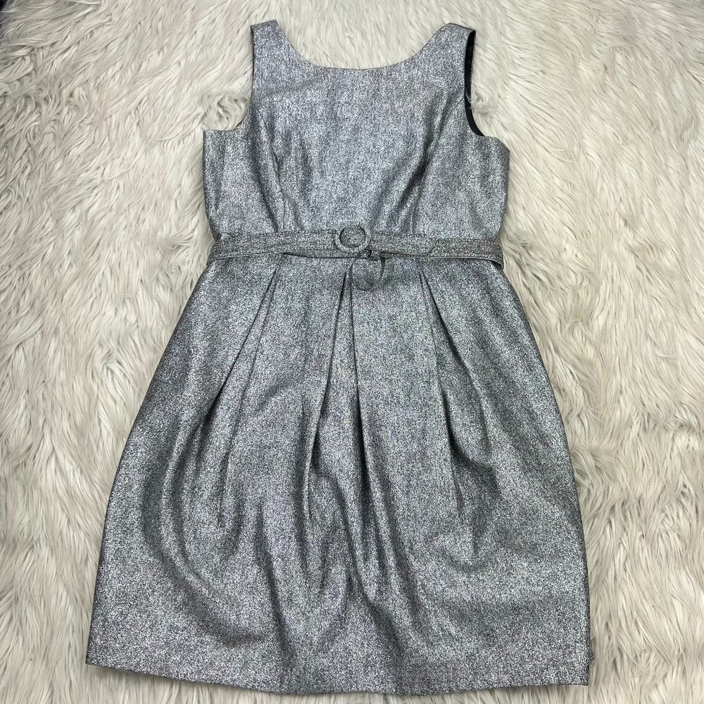 White House Black Market Metallic Jacquard Sleeveless Sheath Dress